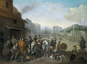 Romische Marktszene - Un Mercato Romano by Michelangelo Cerquozzi