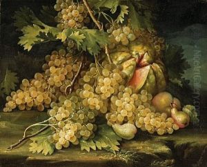 A Still Life With Grapes, Pears And A Watermelon