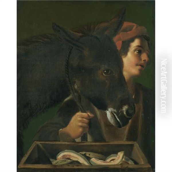 A Young Man And His Donkey - view 1