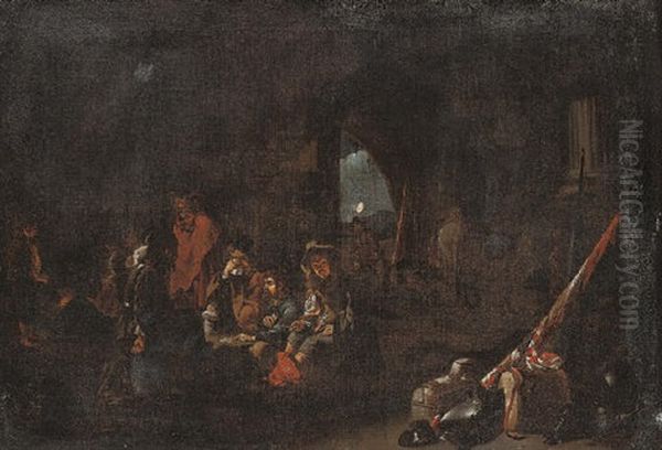 Soldiers Playing Cards In A Guardroom - view 1