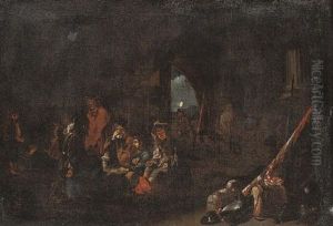 Soldiers Playing Cards In A Guardroom by Michelangelo Cerquozzi
