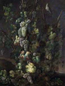 Ein Rebstock Mit Trauben Und Einer Taube by Michelangelo Cerquozzi