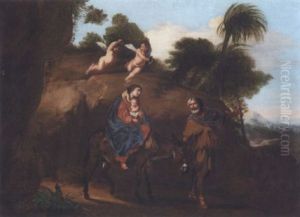 The Flight Into Egypt by Michelangelo Cerquozzi