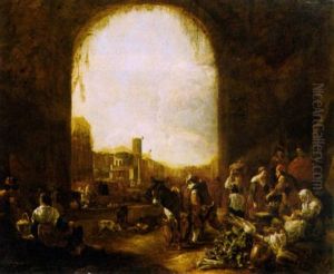 Scena Di Mercato by Michelangelo Cerquozzi