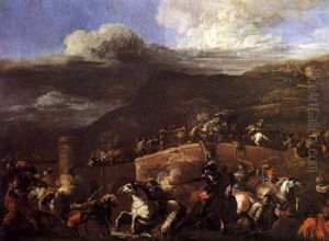 Scena De Battaglia by Michelangelo Cerquozzi