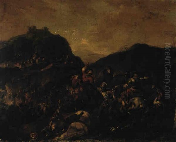 Cavalry Battle Between Turks And Christians - view 1