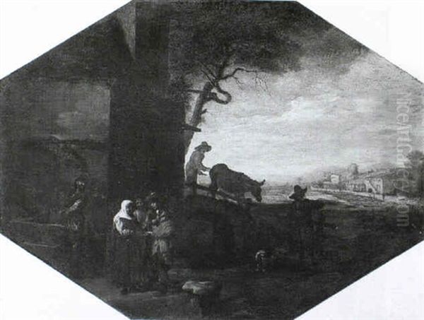 Fortune Teller Reading The Palm Of A Traveller - view 1