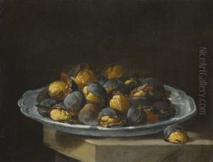 Still Life With Roasted Chestnuts On A Plate by Giacomo Ceruti