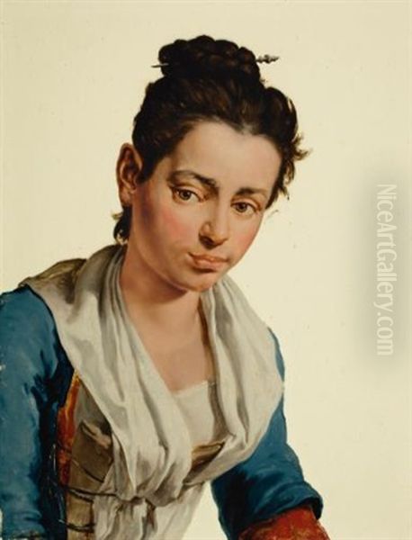 Portrait Of A Young Countrywoman, Half Length - view 1