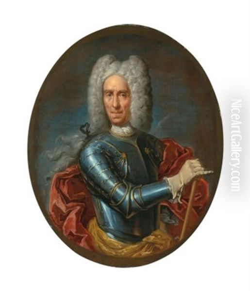 Portrait Of Johann Matthias Von Der Schulenburg (1661-1747), Half-length, In Armour - view 1