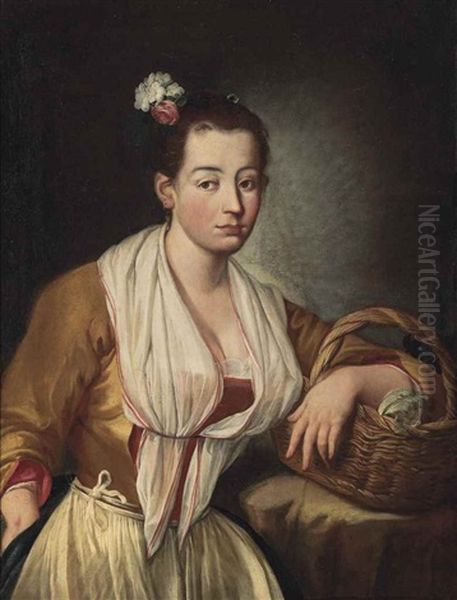 A Peasant Girl, With A Basket - view 1