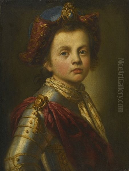 Portrait Of A Young Boy, Bust Length, Dressed In Armor - view 1
