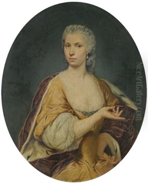 Portrait Of A Princess, Dressed In An Ermine Gown - view 1