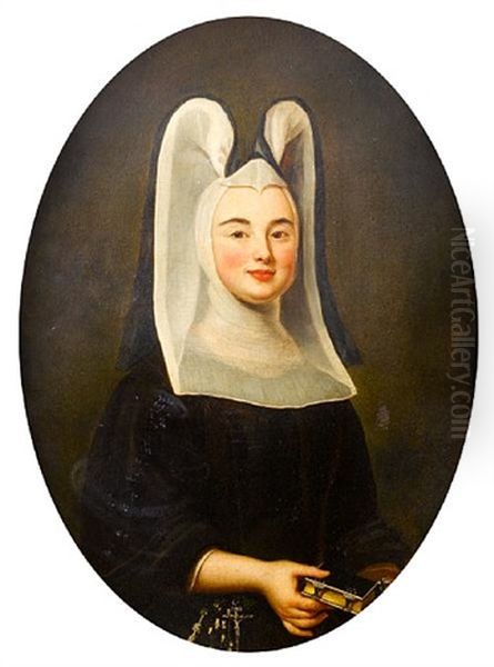 Portrait Of A Lady In Clerical Robes, Holding A Prayer-book - view 1