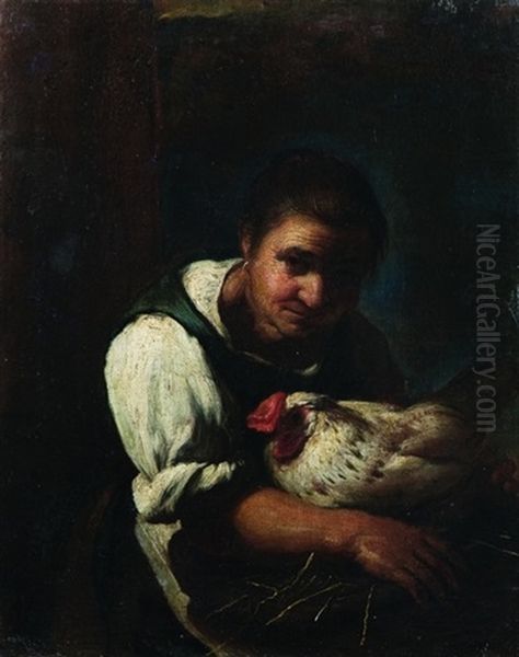 Vecchia Contadina Con Gallina (+ Ragazzo Con Asino; 2 Works) - view 1