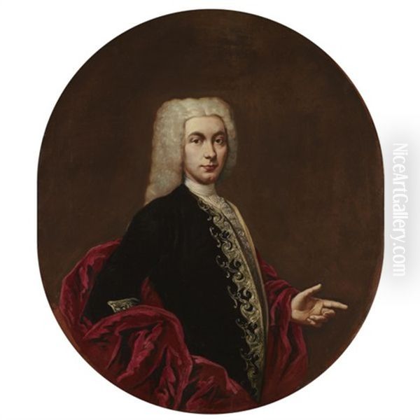 Portrait Of A Gentleman, Half-length, Wearing An Embroidered Doublet - view 1