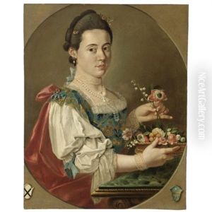 Ritratto Di Gentildonna Con Cesto Di Fiori by Giacomo Ceruti
