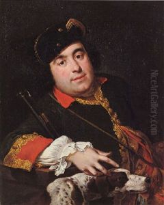 A Portrait Of A Huntsman With His Dog