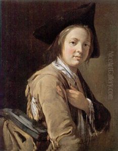 Portrait Of A Young Man Wearing A Tricorn Hat by Giacomo Ceruti