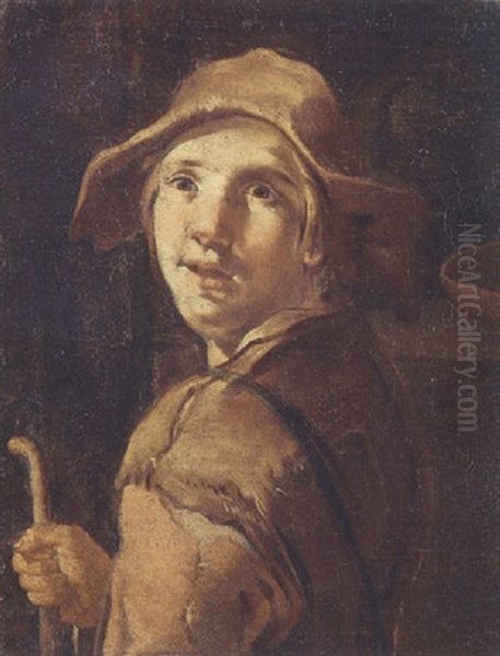 A Beggar Looking Over His Shoulder - view 1