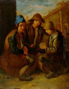 Urchins Playing Cards by Giacomo Ceruti