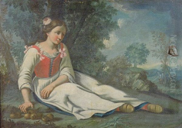 Contadinella Con Loti En Plein Air - view 1