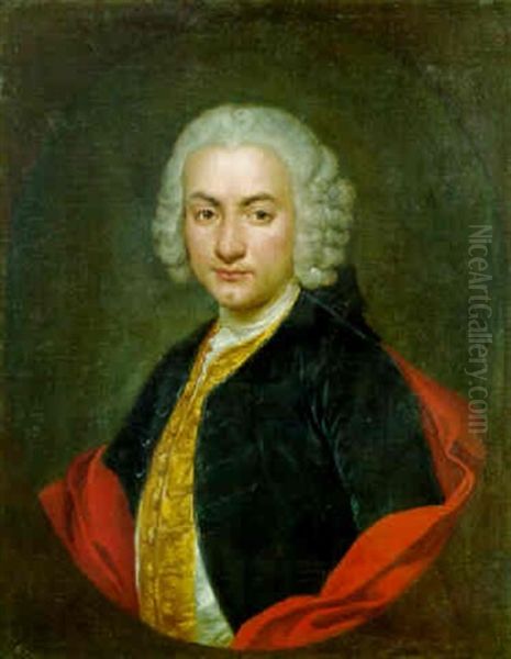 Portrait Of A Gentleman, In A Blue Velvet Jacket - view 1