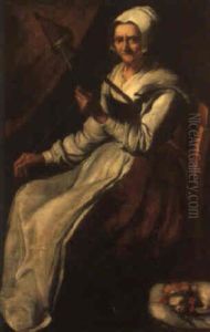 An Old Woman With A Distaff by Giacomo Ceruti