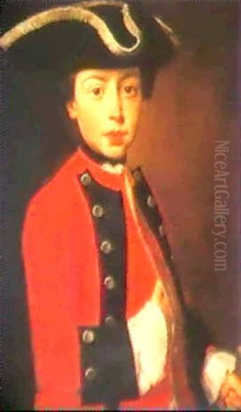 Portrait Of A Young Boy Wearing Military Uniform - view 1
