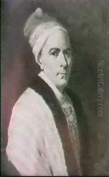 Portrait Of A Man, Halflength,in A Silk Dressing Gown And A Red Night-cap - view 1