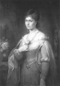 Portrait Einer Dame Der Gesellschaft by August Cesar