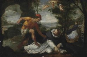 The Martyrdom Of Saint Peter Of Verona by Bernardino Cesari