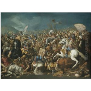 A Classical Battle (tthe Defeat Of Hannibal By Scipio Africanus Major,circa 235-183 B.c.?) by Bernardino Cesari