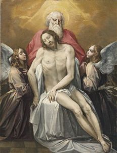 Der Tote Christus Wird Von Gottvater Gehalten Und Von Zwei Engeln Begleitet (gnadenstuhl) by Giuseppe Cesari