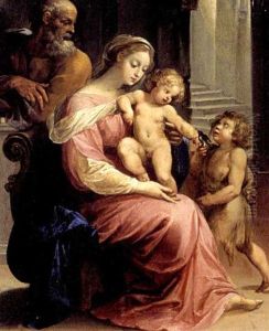 La Sainte Famille Et Saint Jean Baptiste by Giuseppe Cesari
