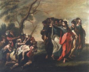 Le Christ Et Les Apotres Benissant Les Malades by Giuseppe Cesari