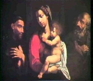 The Holy Family With Saint Francis by Giuseppe Cesari
