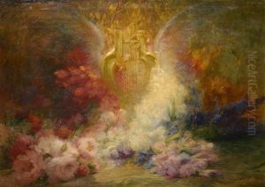 Grande Composition Aux Fleurs by Achille Theodore Cesbron