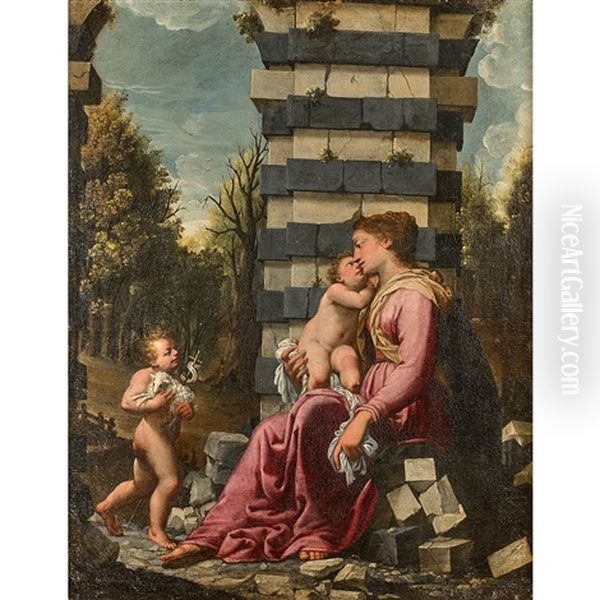 Vierge A L'enfant Avec Saint Jean-baptiste - view 1