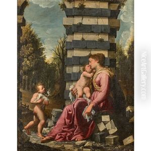 Vierge A L'enfant Avec Saint Jean-baptiste by Bartolomeo Cesi