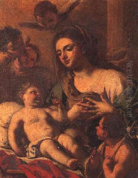 The Madonna And Child With The Infant St. John The Baptist And Three Seraphims - view 1