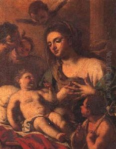 The Madonna And Child With The Infant St. John The Baptist And Three Seraphims
