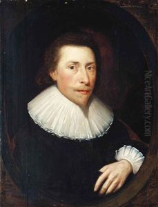 Portrait Of A Gentleman, In A Black Coat And White Ruff by Jonson van Ceulen