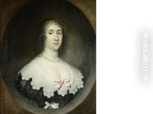 Portrait Of A Lady, Bust-length, In A Black Dress With A White Lace Collar by Jonson van Ceulen