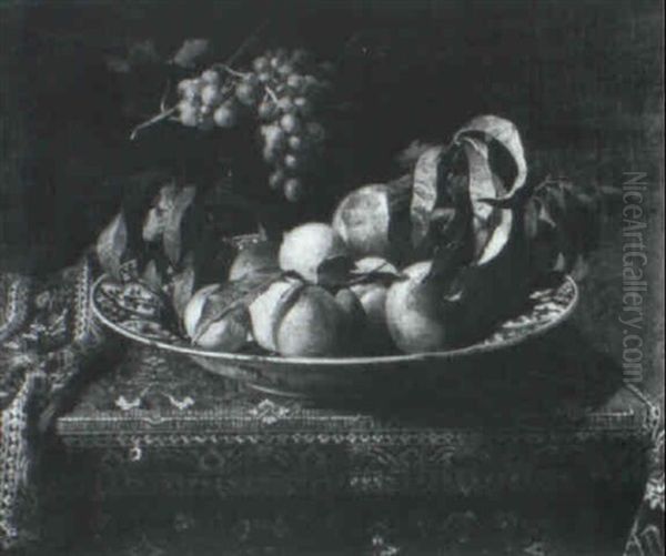 Still Life Of Peaches And Grapes - view 1
