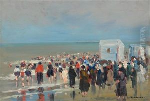 Beach Scene With Figures Beach Scene With Figures