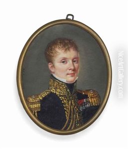 Prince Victor-amedee-marie De Broglie (1772-1852), In Military Uniform Of Marechal De Camp, Gold-edged Blue Coat, Gold Epaulettes With Two Stars