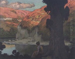 Reverie Pres De La Riviere by Maurice Chabas
