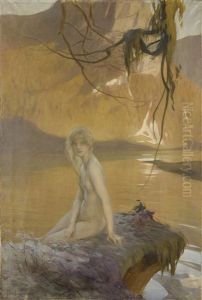 Naiade Au Bord De L'eau by Paul Emile Chabas