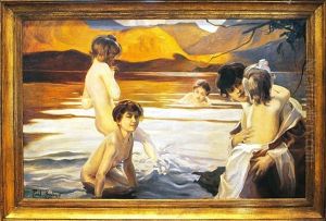 Koupajici Se Divky by Paul Emile Chabas